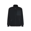 Fleecejacke Comfort mit blauer, roter & silber Biese