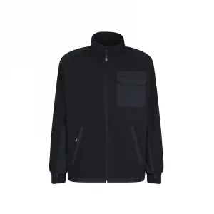 Fleecejacke Comfort mit blauer, roter & silber Biese