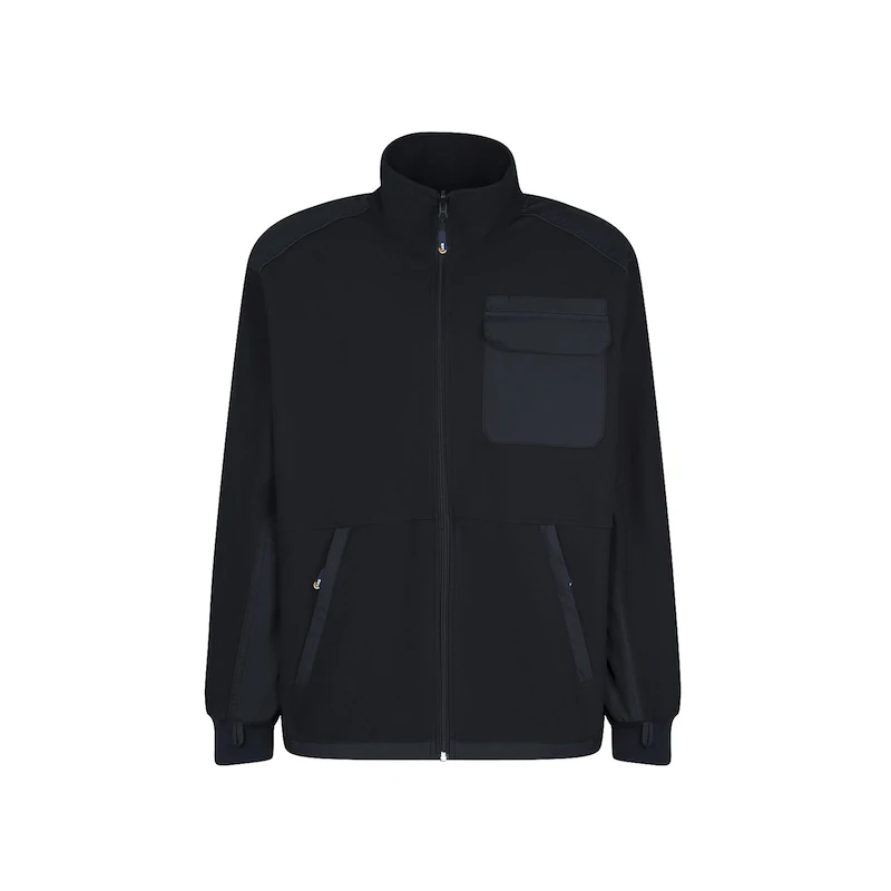 Fleecejacke Comfort mit blauer, roter & silber Biese 1 Fleecejacke Comfort mit blauer, roter & silber Biese