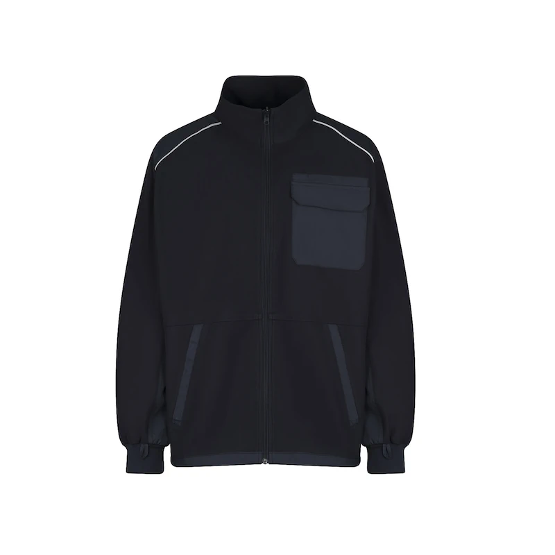 Fleecejacke Comfort mit blauer, roter & silber Biese 4 Fleecejacke Comfort mit blauer, roter & silber Biese – Bild 4