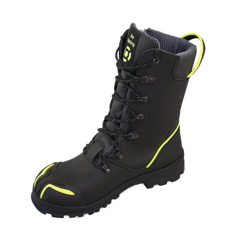 Feuerwehrstiefel Zlin TX Nomex Seitenansicht Feuerwehrstiefel Zlin TX Nomex mit Reißverschluss und Schnürung